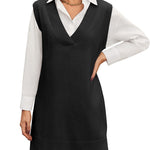 Zeagoo Women's Oversized Sweater Vest Dress V Neck Knit Pullover