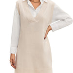 Zeagoo Women's Oversized Sweater Vest Dress V Neck Knit Pullover