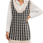Zeagoo Women's Oversized Sweater Vest Dress V Neck Knit Pullover