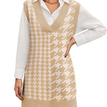 Zeagoo Women's Oversized Sweater Vest Dress V Neck Knit Pullover