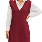 Zeagoo Women's Oversized Sweater Vest Dress V Neck Knit Pullover