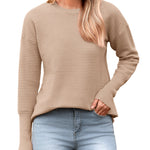 Zeagoo Women's Long Sleeve Sweater Casual Ribbed Knit Pullover