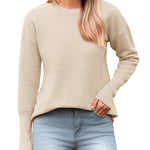 Zeagoo Women's Long Sleeve Sweater Casual Ribbed Knit Pullover