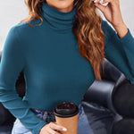 Zeagoo Women's Turtleneck Shirts Ribbed Pullover Sweater