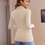 Zeagoo Women's Turtleneck Shirts Ribbed Pullover Sweater