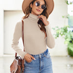 Zeagoo Women's Turtleneck Shirts Ribbed Pullover Sweater