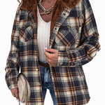 Zeagoo Womens Plaid Shacket Jacket Long Sleeve Fleece Hooded Jackets