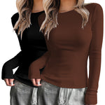 Zeagoo Womens Thermal Long Sleeve Shirts Stretch Crewneck T-Shirt