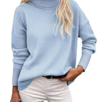 Zeagoo Women's Turtleneck Sweater Fall Winter Chunky Knitted Pullover