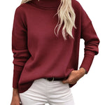 Zeagoo Women's Turtleneck Sweater Fall Winter Chunky Knitted Pullover
