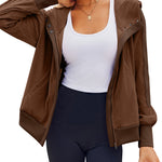 Zeagoo Womens Corduroy Knit Hoodies Zip Up Shirt Jacket