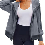 Zeagoo Womens Corduroy Knit Hoodies Zip Up Shirt Jacket