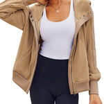 Zeagoo Womens Corduroy Knit Hoodies Zip Up Shirt Jacket