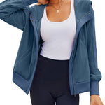 Zeagoo Womens Corduroy Knit Hoodies Zip Up Shirt Jacket