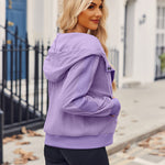 Zeagoo Womens Corduroy Knit Hoodies Zip Up Shirt Jacket