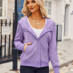 Zeagoo Womens Corduroy Knit Hoodies Zip Up Shirt Jacket