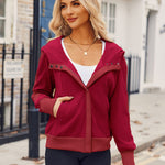 Zeagoo Womens Corduroy Knit Hoodies Zip Up Shirt Jacket