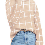 Zeagoo Womens Turtleneck Sweaters Color Block Cozy Knit Pullover