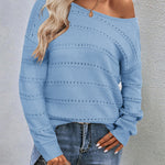 Zeagoo Womens Sweaters Cute Long Sleeve Off The Shoulder Tops