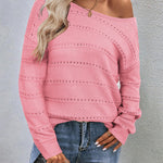 Zeagoo Womens Sweaters Cute Long Sleeve Off The Shoulder Tops