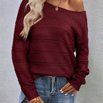 Zeagoo Womens Sweaters Cute Long Sleeve Off The Shoulder Tops