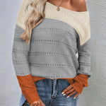 Zeagoo Womens Sweaters Cute Long Sleeve Off The Shoulder Tops