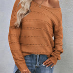 Zeagoo Womens Sweaters Cute Long Sleeve Off The Shoulder Tops