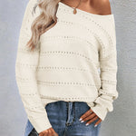 Zeagoo Womens Sweaters Cute Long Sleeve Off The Shoulder Tops