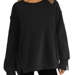 Zeagoo Women's Oversize Sweatshirts Reverse Seam Fleece Jackets