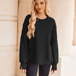 Zeagoo Women's Oversize Sweatshirts Reverse Seam Fleece Jackets