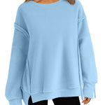 Zeagoo Women's Oversize Sweatshirts Reverse Seam Fleece Jackets