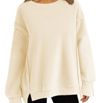 Zeagoo Women's Oversize Sweatshirts Reverse Seam Fleece Jackets