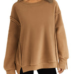 Zeagoo Women's Oversize Sweatshirts Reverse Seam Fleece Jackets