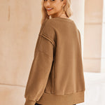 Zeagoo Women's Oversize Sweatshirts Reverse Seam Fleece Jackets
