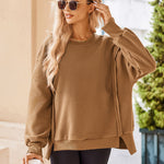 Zeagoo Women's Oversize Sweatshirts Reverse Seam Fleece Jackets