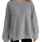 Zeagoo Women's Oversize Sweatshirts Reverse Seam Fleece Jackets