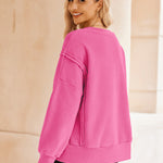 Zeagoo Women's Oversize Sweatshirts Reverse Seam Fleece Jackets