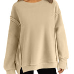 Zeagoo Women's Oversize Sweatshirts Reverse Seam Fleece Jackets