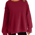 Zeagoo Women's Oversize Sweatshirts Reverse Seam Fleece Jackets