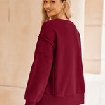 Zeagoo Women's Oversize Sweatshirts Reverse Seam Fleece Jackets