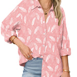 Zeagoo Womens Linen Button Down Shirts Long Sleeve Cotton Tops (US Only)