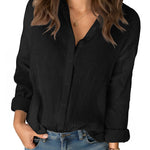 Zeagoo Zeagoo Women's Casual Loose 100% Cotton Long Sleeve Blouse for Women Casual Work Office Loose Fit 2026 | Under