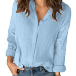 Zeagoo Zeagoo Women's Casual Loose 100% Cotton Long Sleeve Blouse for Women Casual Work Office Loose Fit 2026 | Under
