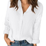Zeagoo Zeagoo Women's Casual Loose 100% Cotton Long Sleeve Blouse for Women Casual Work Office Loose Fit 2026 | Under