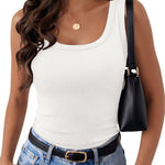 Basic Square Neck Ribbed Tank Tops (US Only)