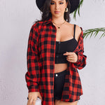 Zeagoo Womens Plus Size Flannel Plaid Shirt