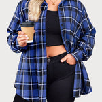 Zeagoo Womens Plus Size Flannel Plaid Shirt