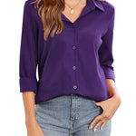Zeagoo Womens Button Down Shirt Long Sleeve Classic-Fit Shirts