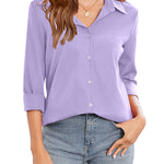 Zeagoo Womens Button Down Shirt Long Sleeve Classic-Fit Shirts