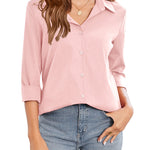 Zeagoo Womens Button Down Shirt Long Sleeve Classic-Fit Shirts